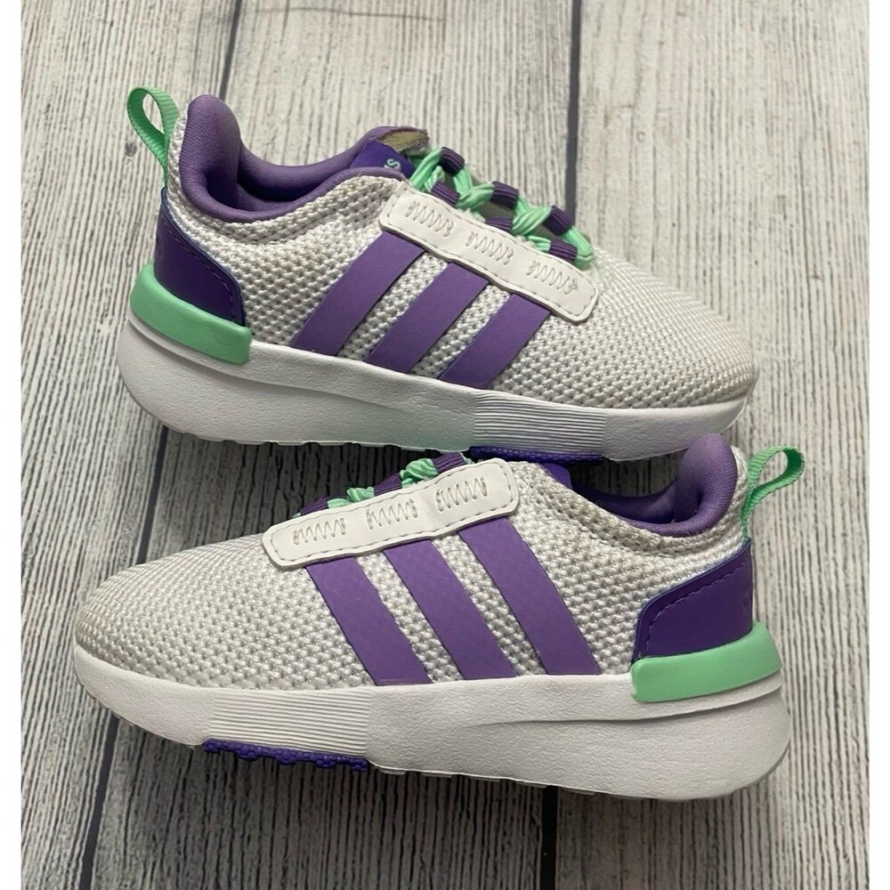 Purple Adidas Little Girl Toddler Slip On Shoes, Size 6